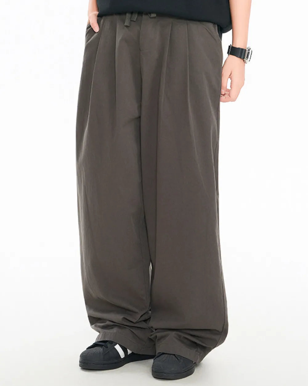 LOOSE WIDE DRAPE PANTS W1758
