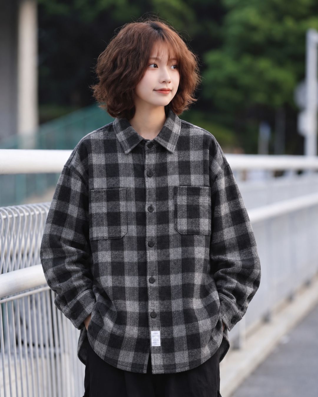 CHECK LOOSE FIT FLANNEL SHIRTS W1983