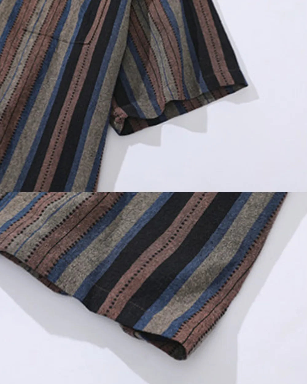 STRIPE LOOSE CUBAN SHIRTS W1756