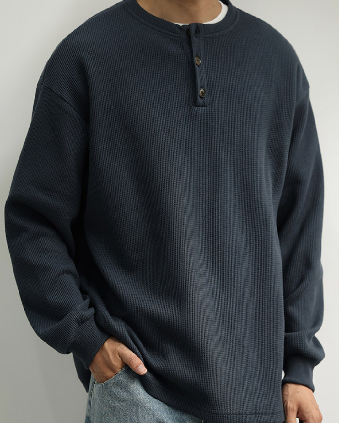 WAFFLE HENLEY  LONG TEE W1583