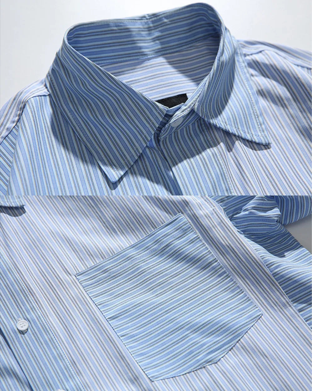 STRIPE PATCHWORK LOOSE SHIRTS W1804