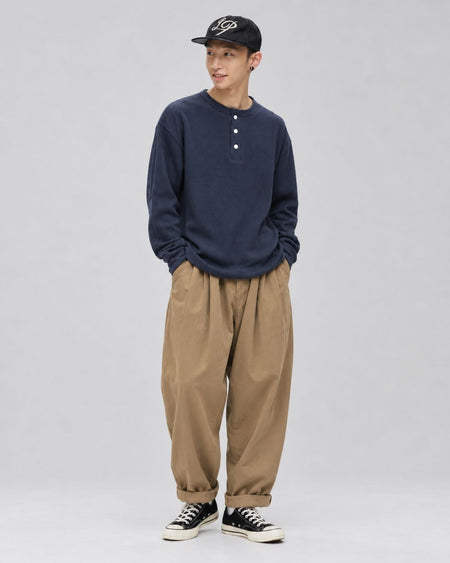 TUCK VOLUME COTTON PANTS W1759