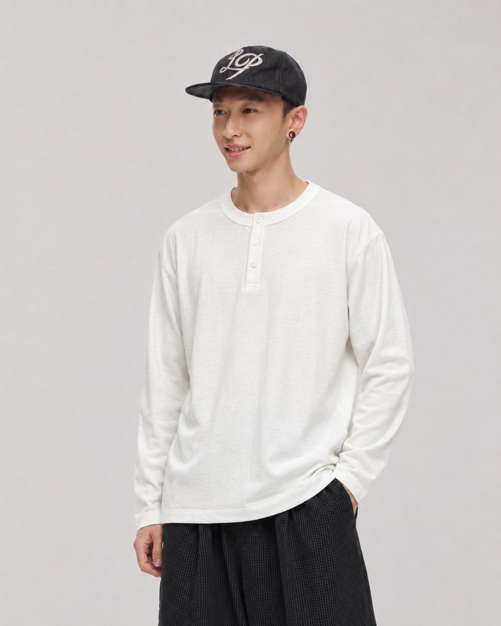 HENLEY NECK LONG SLEEVE TEE W1819