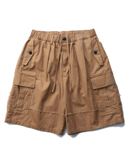 WASHED COTTON CARGO SHORTS W1643