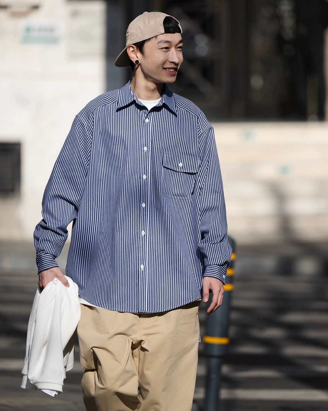 STRIPE OVERSIZED SHIRTS W1469