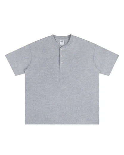 LOOSE HENLEY NECK T‑SHIRTS W1764