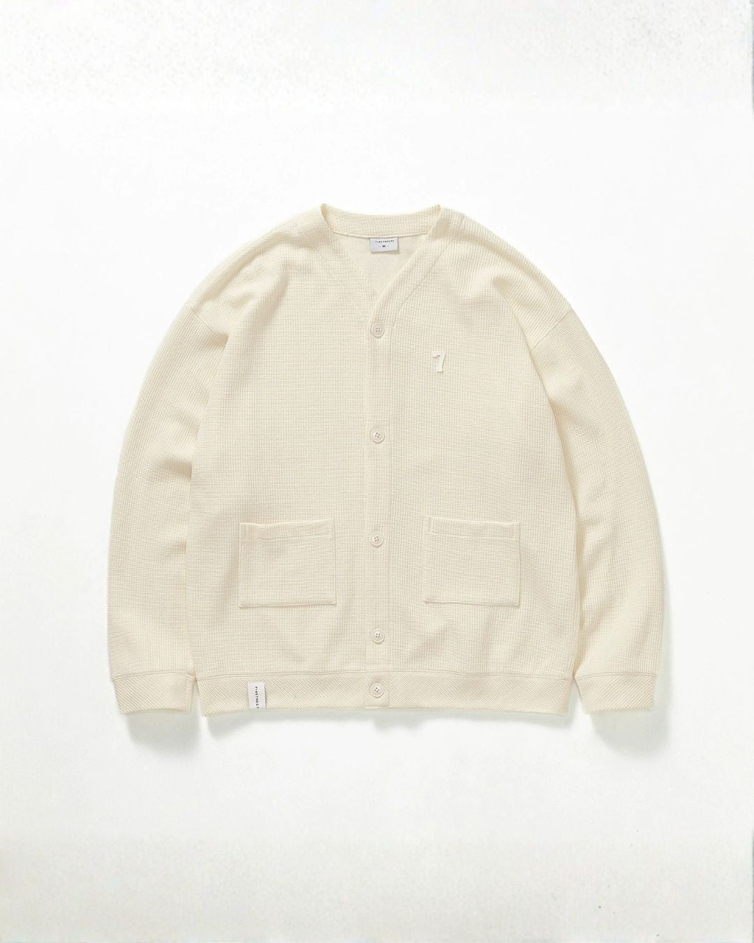 COTTON POLY WAFFLE CARDIGAN W1506