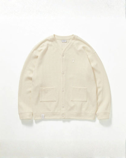 COTTON POLY WAFFLE CARDIGAN W1506
