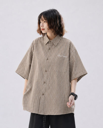 STRIPE COTTON SHIRTS W1672