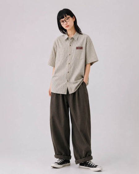 TUCK VOLUME COTTON PANTS W1759