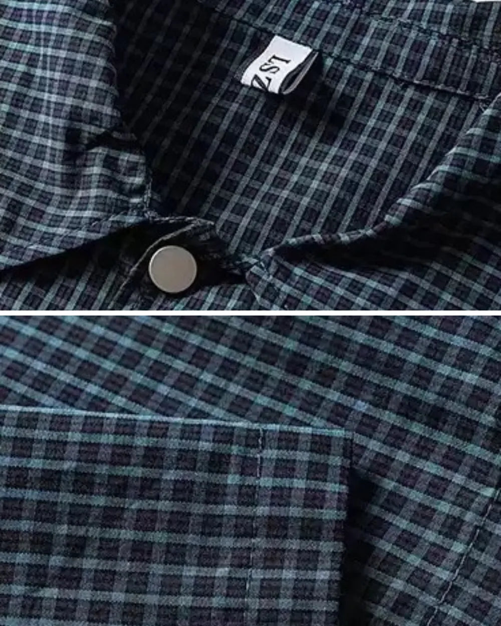 CHECK DRAWSTRING LOOSE SHIRTS W1744