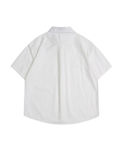 LOOSE SOLID POCKET SHIRTS W1792