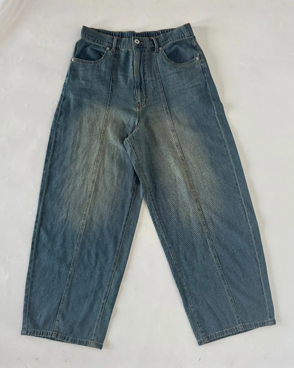 WASHED BLUE WIDE DENIM PANTS W1797
