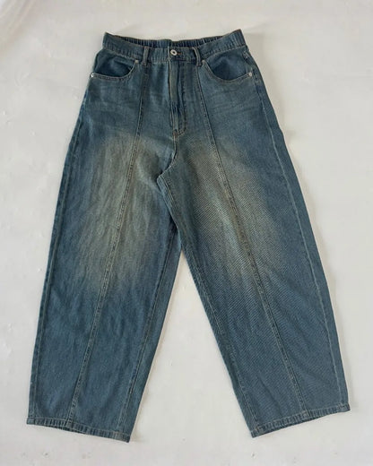 WASHED BLUE WIDE DENIM PANTS W1797