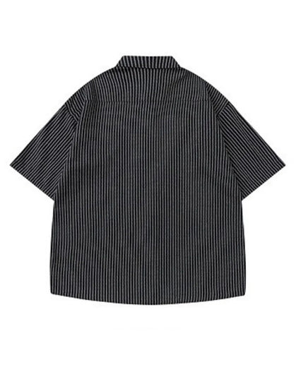 STRIPE LOOSE CASUAL SHIRTS W1734