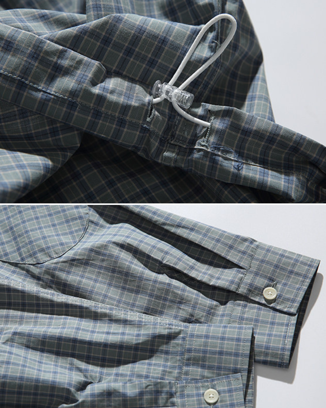 CHECKERED DRAWSTRING SHIRTS W1572