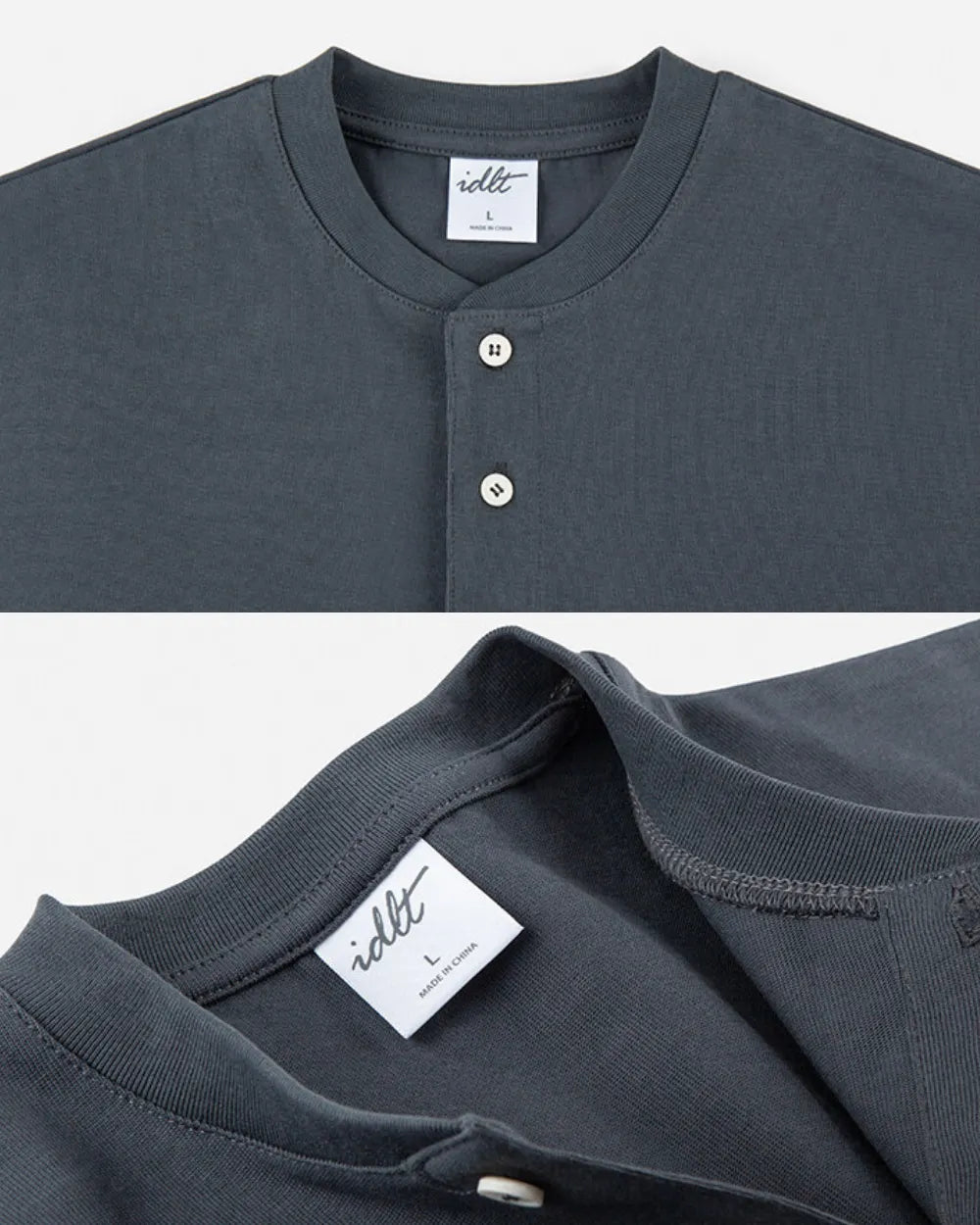 LOOSE HENLEY NECK T‑SHIRTS W1764