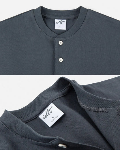 LOOSE HENLEY NECK T‑SHIRTS W1764