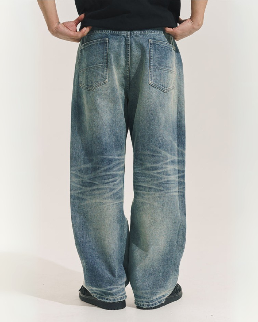 VINTAGE WIDE DENIM PANTS W1468
