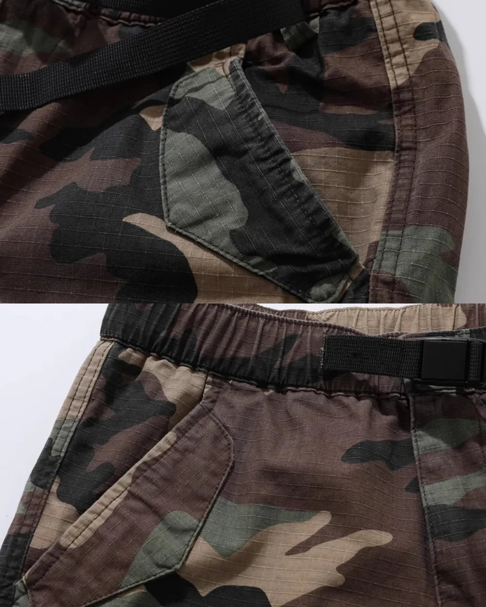 CAMOUFLAGE SIDE POCKET SHORTS W1710
