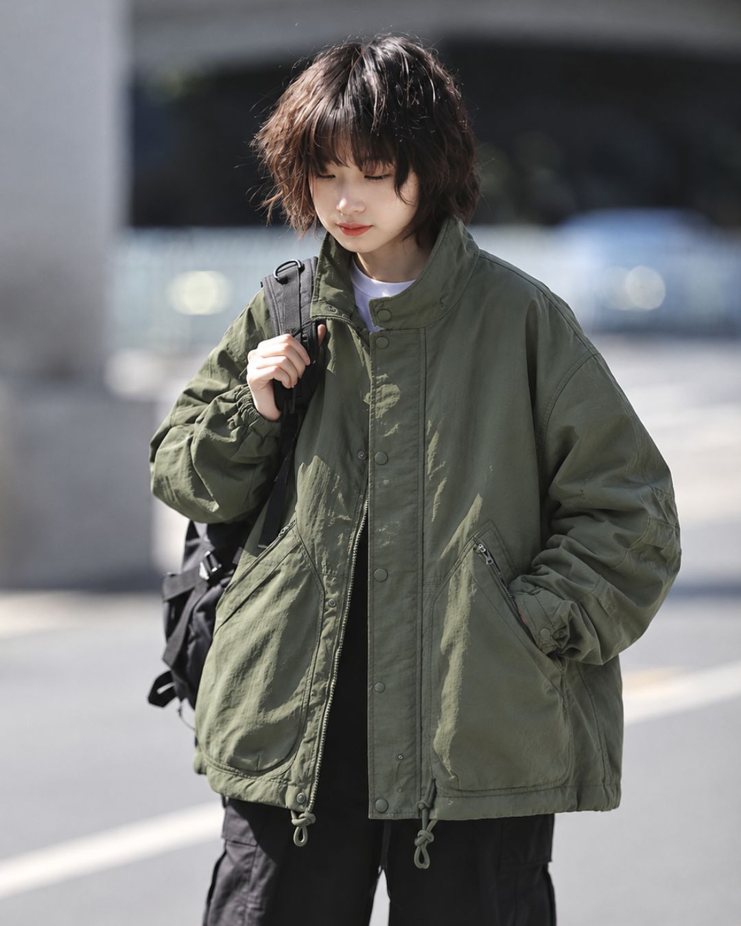 RIPSTOP STAND COLLAR JACKET W1589