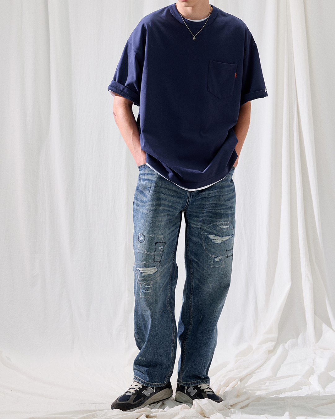 JAPAN FABRIC VINTAGE WASH DENIM PANTS W1453