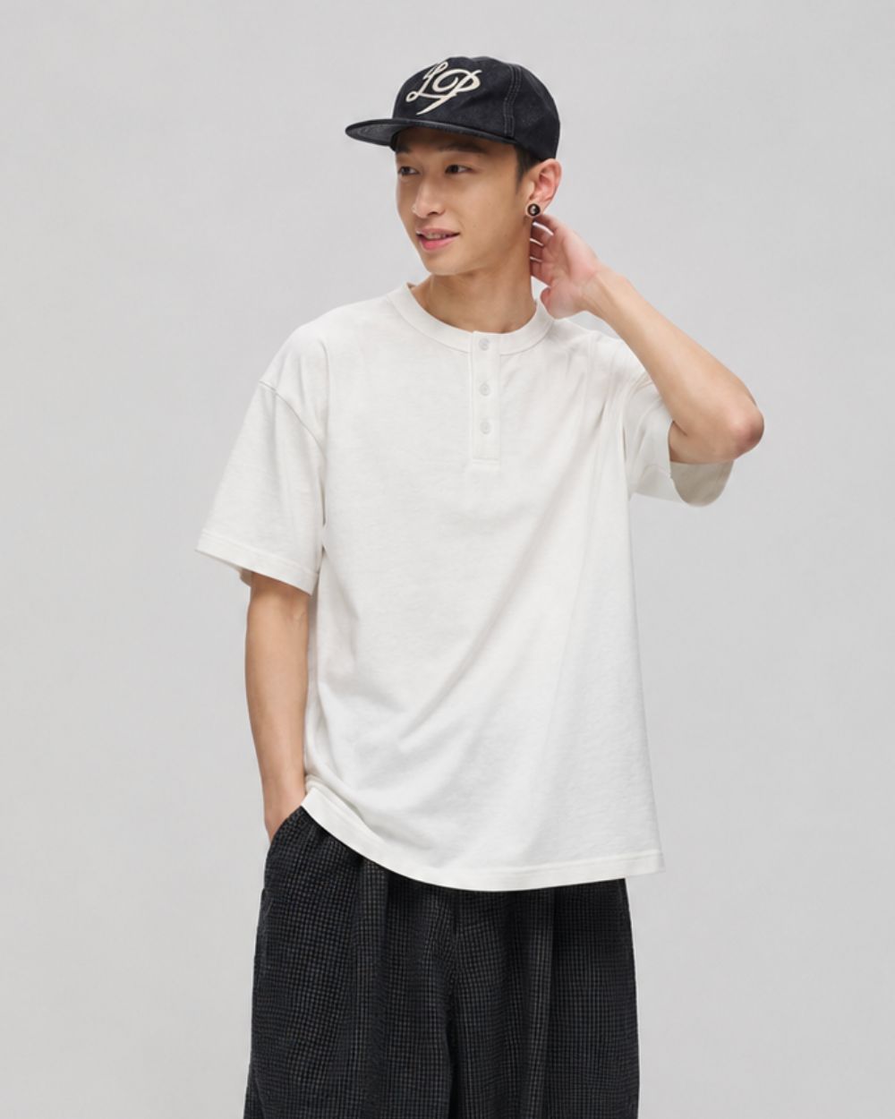 HENLEY NECK TEE W1761