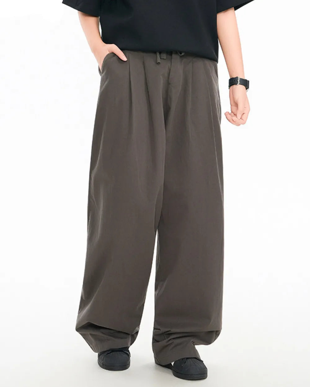 LOOSE WIDE DRAPE PANTS W1758