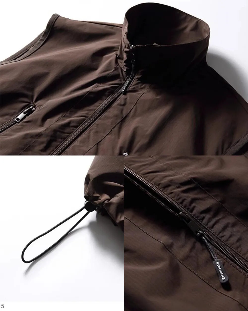 STAND COLLAR ZIP VEST W1800