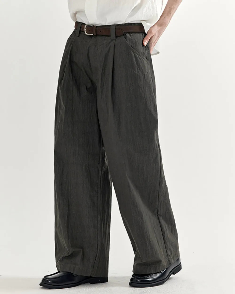 WASHED NYLON PANTS W1720