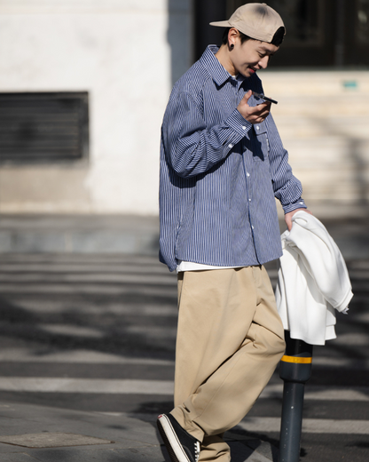 STRIPE OVERSIZED SHIRTS W1469