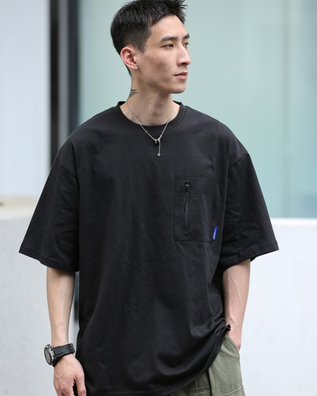 HEAVY WHITGT POCKET T-SHIRTS W1040