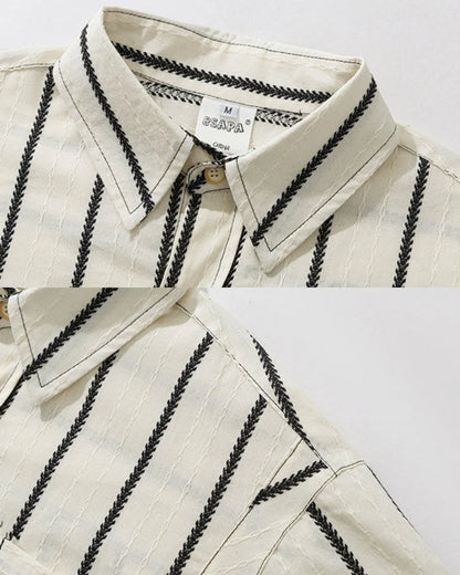 STRIPE WORK SHIRTS W1779
