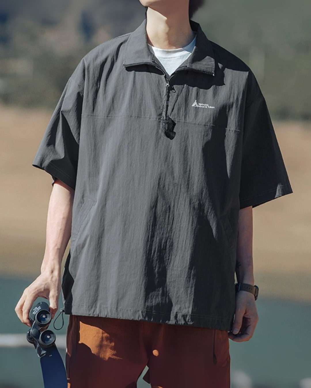 LIGHTWEIGHT WATER-REPELLENT HALF-ZIP TEE W1448
