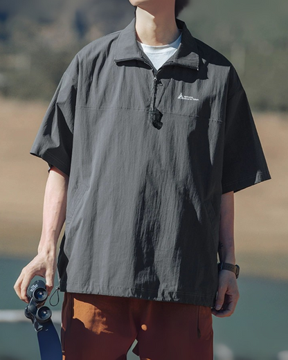 LIGHTWEIGHT WATER-REPELLENT HALF-ZIP TEE W1448