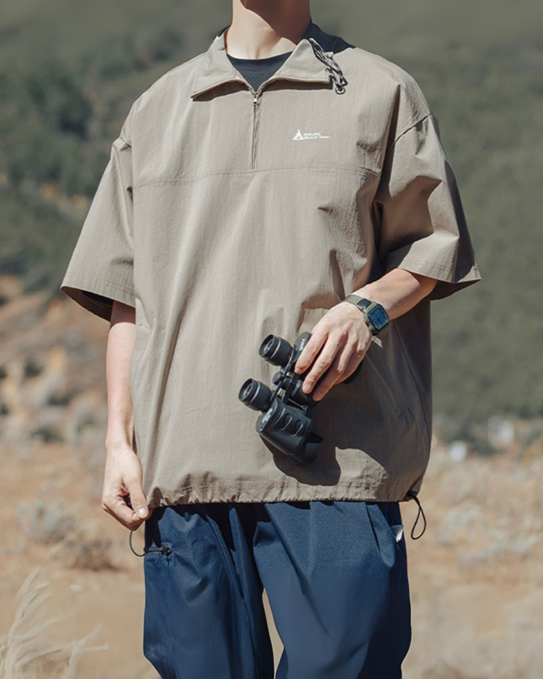 LIGHTWEIGHT WATER-REPELLENT HALF-ZIP TEE W1448