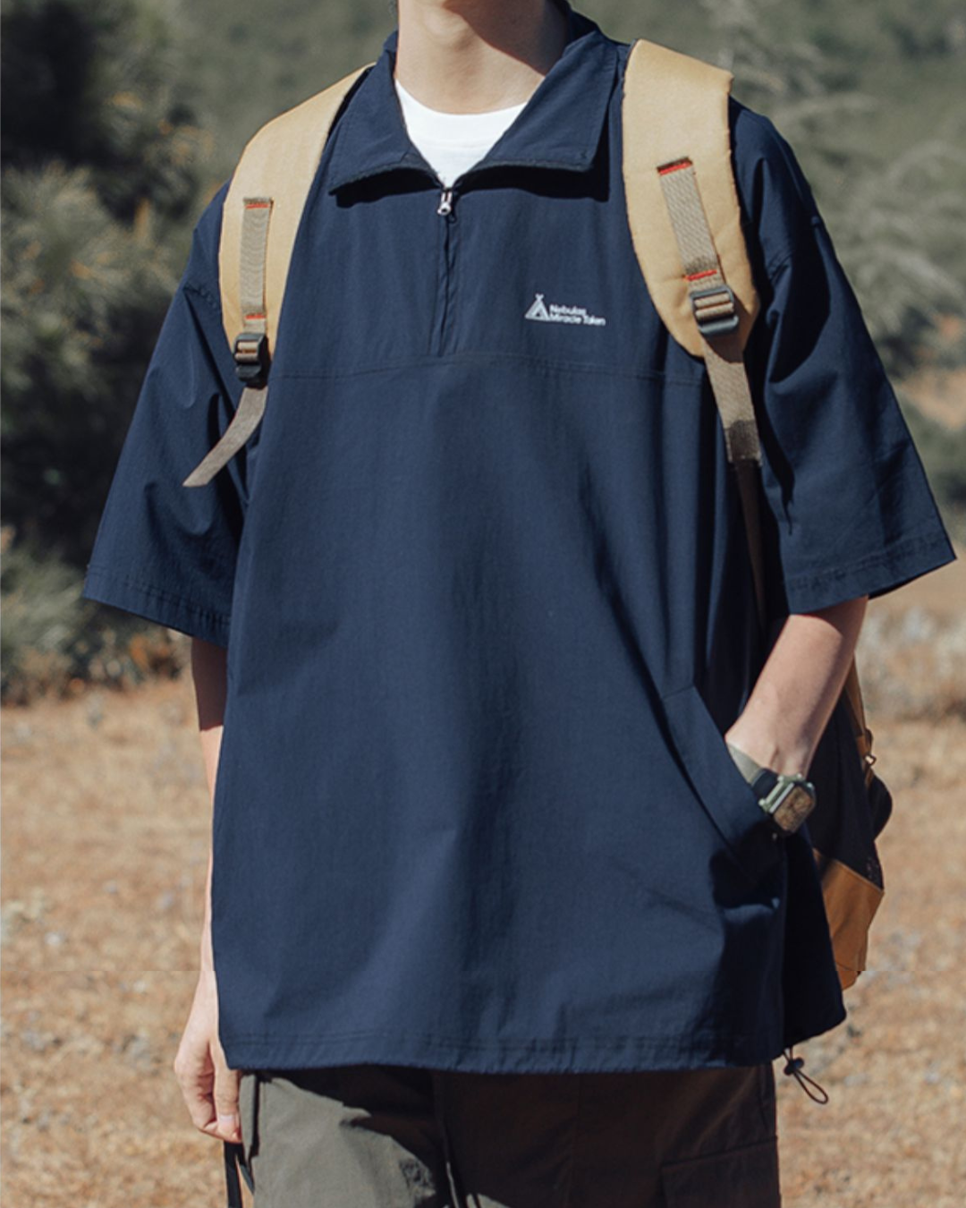 LIGHTWEIGHT WATER-REPELLENT HALF-ZIP TEE W1448