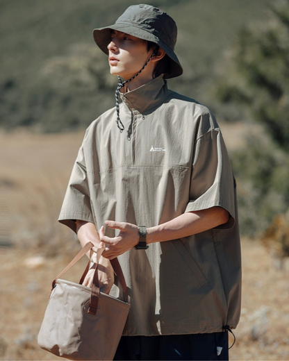 LIGHTWEIGHT WATER-REPELLENT HALF-ZIP TEE W1448