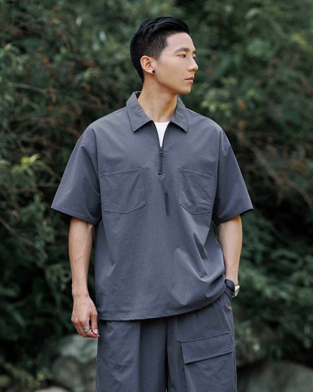 UTILITY POCKET HALF-ZIP TEE W1449