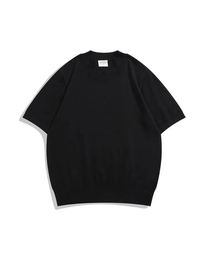 SHORT SLEEVE SIMPLE KNIT W1718