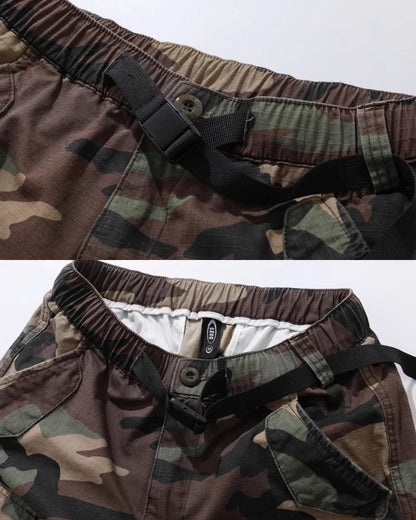 CAMOUFLAGE SIDE POCKET SHORTS W1710