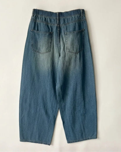WASHED BLUE WIDE DENIM PANTS W1797