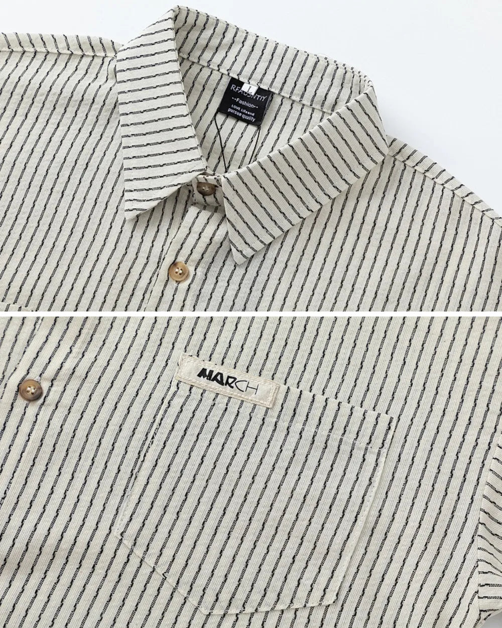 STRIPE LOOSE CASUAL SHIRTS W1734