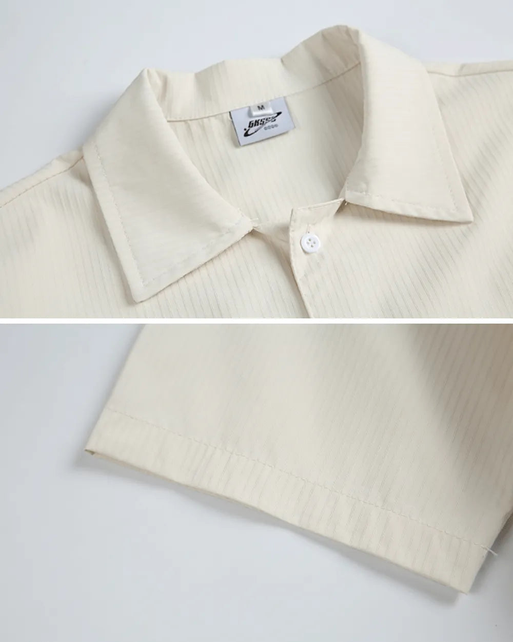 STRIPE OPEN COLLAR SHIRTS W1791