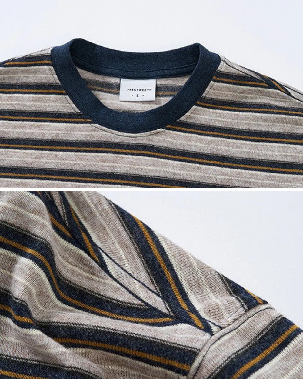 MELANGE BORDER TEE W1729