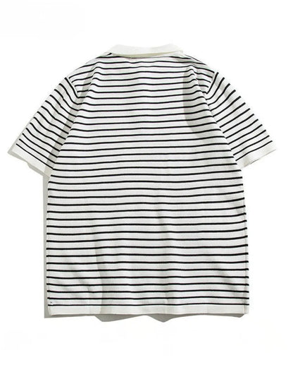 STRIPED LOOSE POLO SHIRTS W1767