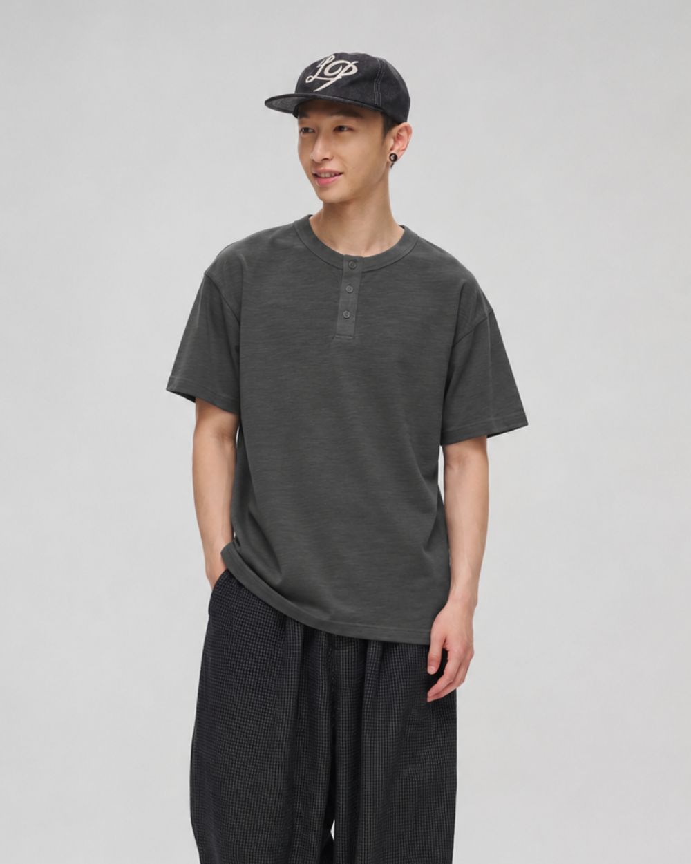 HENLEY NECK TEE W1761