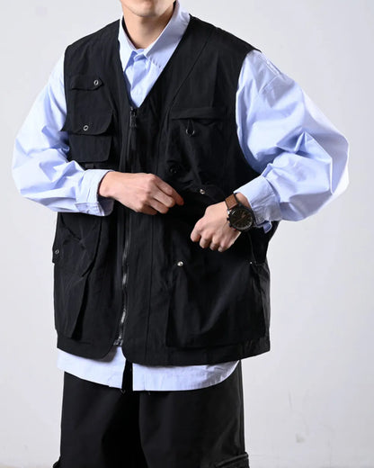 LOOSE CASUAL POCKET VEST W1697