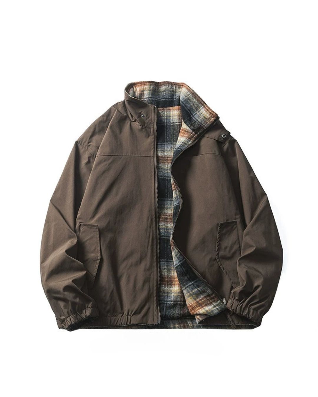 REVERSIBLE CHECK WATER-REPELLENT JACKET W1480