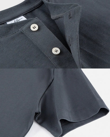 LOOSE HENLEY NECK T‑SHIRTS W1764